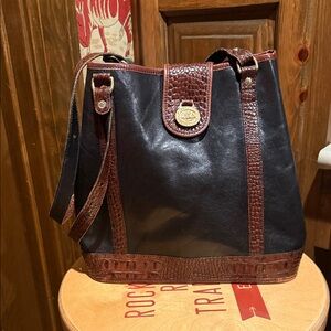 Brahmin Black and Brown Shoulder Bag